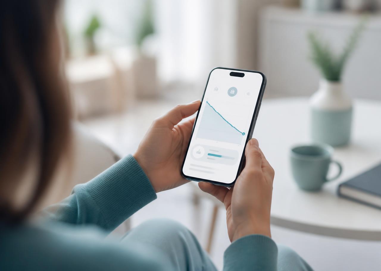 Patient reviewing their weight trend on the monitoring platform